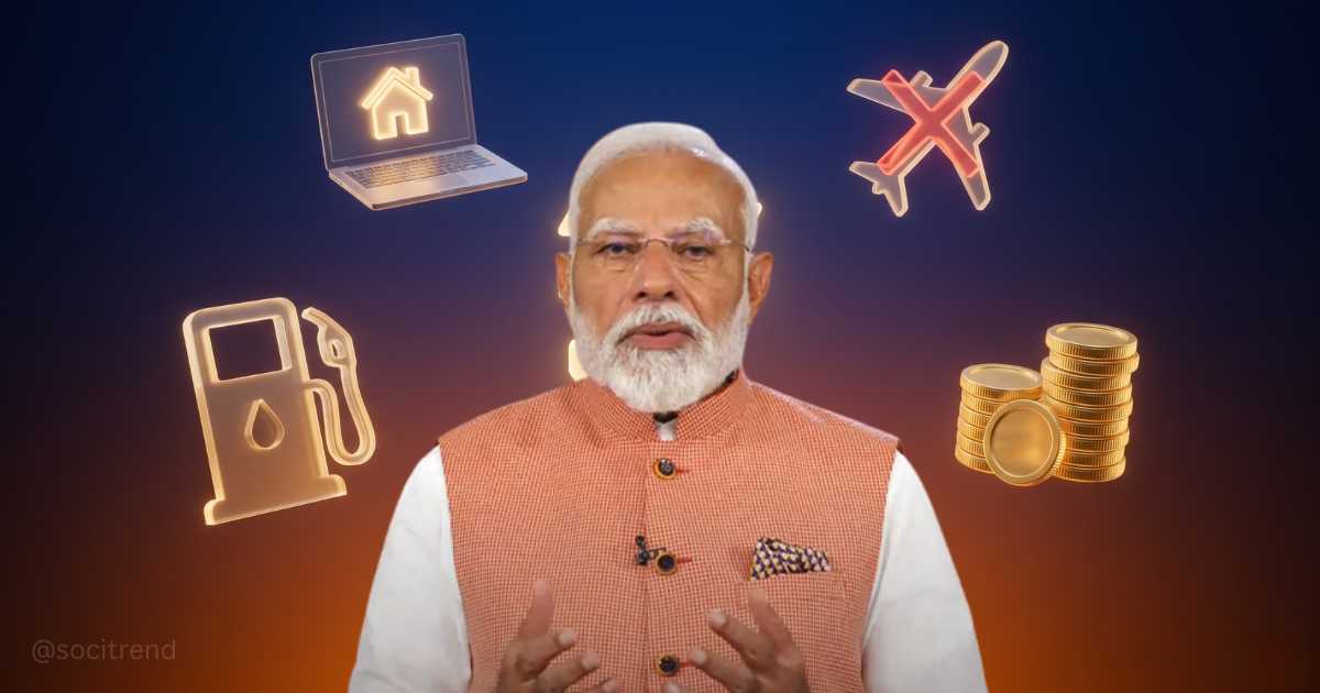 PM Modi की बड़ी अपील West Asia crisis petrol gold work from home India 2026